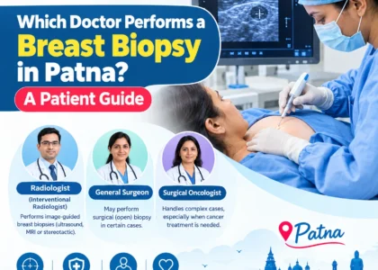 Breast biopsy procedure at a diagnostic imaging center in Patna